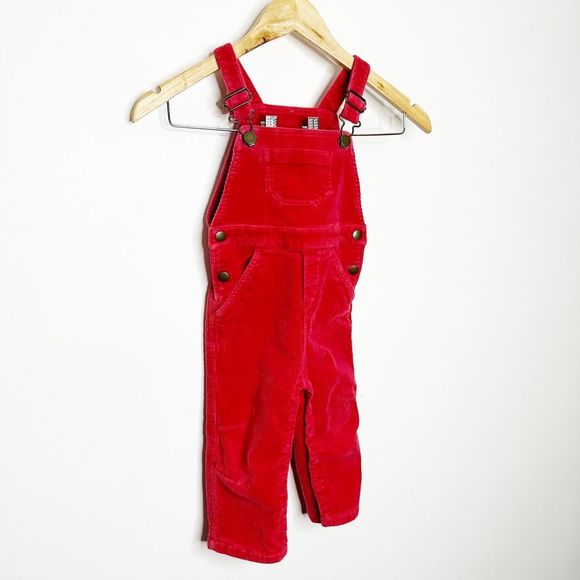 HANNA ANDERSSON Red Corduroy Overalls - 2T 80 cm - Picture 4 of 5